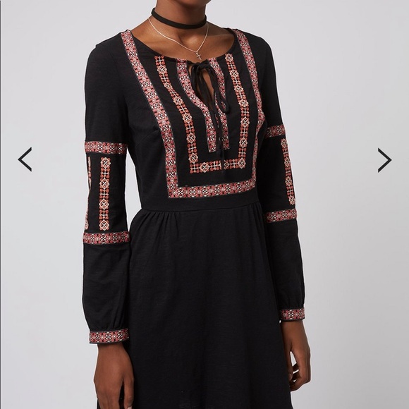 Topshop Embroidered Smock Dress - Picture 7 of 7